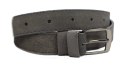 Pasek Szary Z Granatową Nitką COMPLEX (PL) Skóra Naturalna Licowa Zamsz 30 mm