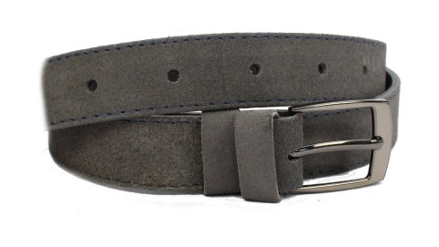 Pasek Szary Z Granatową Nitką COMPLEX (PL) Skóra Naturalna Licowa Zamsz 30 mm Pasek Szary Z Granatową Nitką COMPLEX (PL) Skóra Naturalna Licowa Zamsz 30 mm