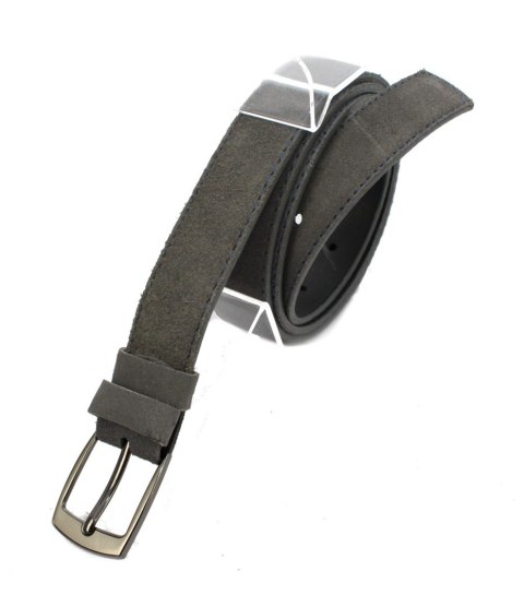 Pasek Szary Z Granatową Nitką COMPLEX (PL) Skóra Naturalna Licowa Zamsz 30 mm Pasek Szary Z Granatową Nitką COMPLEX (PL) Skóra Naturalna Licowa Zamsz 30 mm