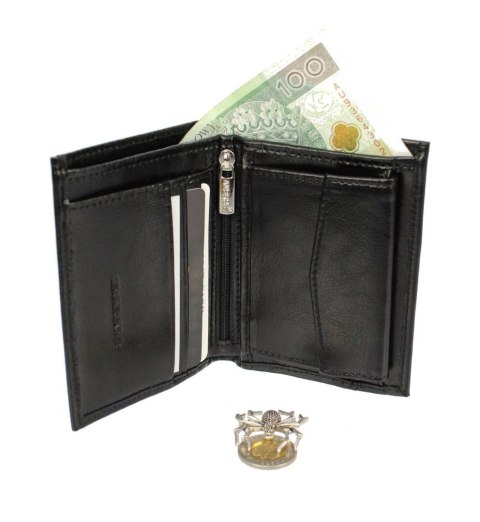Płaski Portfel Etui Andrus (PL) Skóra Naturalna Pionowe Dwie Części Z Miejscem Na Gotówkę Pionowy Suwak 11 x 9 x 2 [cm] 