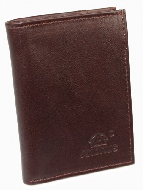 Płaski Portfel Etui Andrus (PL) Skóra Naturalna Pionowe Dwie Części Z Miejscem Na Gotówkę Pionowy Suwak 11 x 9 x 2 [cm] 
