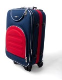 Pojemny Ekskluzywny Zestaw Trzech Materiałowych Walizek Turystycznych RGL 801 CZARNO NIEBIESKI 86 L,51 L, 34 L Madrid Collection