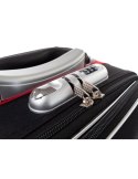 Pojemny Ekskluzywny Zestaw Trzech Materiałowych Walizek Turystycznych RGL 801 CZARNY 86 L, 51 L, 34 L Madrid Collection