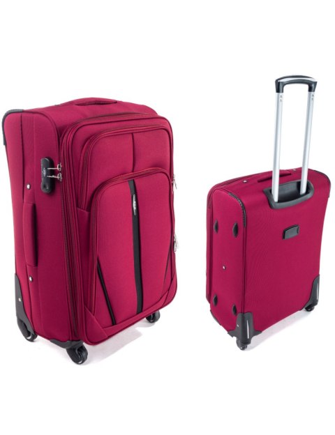 Pojemny Ekskluzywny Zestaw Trzech Materiałowych Walizek Turystycznych RGL S-020 CZERWONY 94L, 69L, 32L London Collection Pojemny Ekskluzywny Zestaw Trzech Materiałowych Walizek Turystycznych RGL S-020 CZERWONY 94L, 69L, 32L London Collection