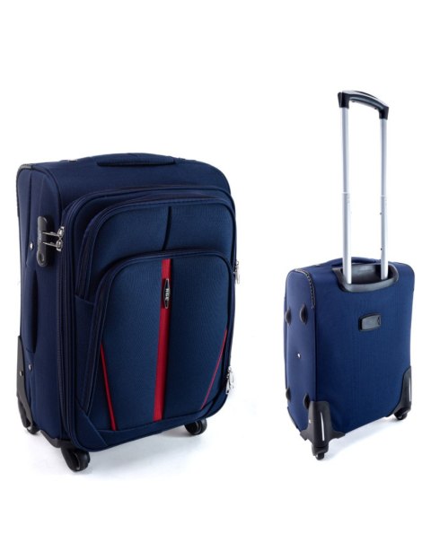 Pojemny Ekskluzywny Zestaw Trzech Materiałowych Walizek Turystycznych RGL S-020 GRANATOWY 94L, 69L, 32L London Collection Pojemny Ekskluzywny Zestaw Trzech Materiałowych Walizek Turystycznych RGL S-020 GRANATOWY 94L, 69L, 32L London Collection