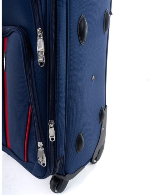 Pojemny Ekskluzywny Zestaw Trzech Materiałowych Walizek Turystycznych RGL S-020 GRANATOWY 94L, 69L, 32L London Collection Pojemny Ekskluzywny Zestaw Trzech Materiałowych Walizek Turystycznych RGL S-020 GRANATOWY 94L, 69L, 32L London Collection