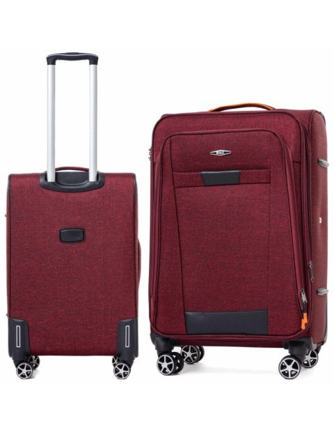 Pojemny Ekskluzywny Zestaw Trzech Materiałowych Walizek Turystycznych RGL S-030 BORDOWY 108L, 75L, 45L Rejkiavik Collection Pojemny Ekskluzywny Zestaw Trzech Materiałowych Walizek Turystycznych RGL S-030 BORDOWY 108L, 75L, 45L Rejkiavik Collection