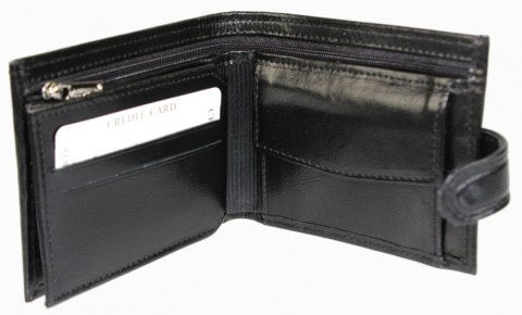 Portfel ANDRUS (PL) Skóra Licowa Naturalna Średni Poziomy Z Zapięciem I Poziomym Suwakiem RIFD 12 x 9,5 x 2,5 [cm]