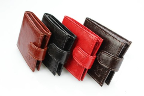 Portfel ANDRUS (PL) Skóra Naturalna Licowa Mały Poziomy Z Zapięciem 11 x 8 x 2,5 [cm]