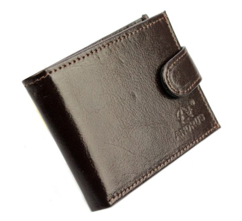 Portfel ANDRUS (PL) Skóra Naturalna Licowa Mały Poziomy Z Zapięciem 11 x 8 x 2,5 [cm]