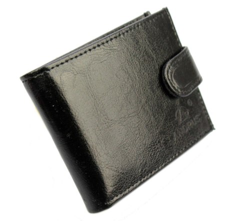 Portfel ANDRUS (PL) Skóra Naturalna Licowa Mały Poziomy Z Zapięciem 11 x 8 x 2,5 [cm]