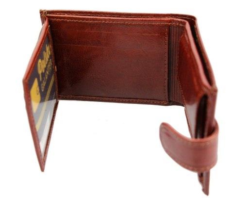 Portfel ANDRUS (PL) Skóra Naturalna Licowa Mały Poziomy Z Zapięciem 11 x 8 x 2,5 [cm]