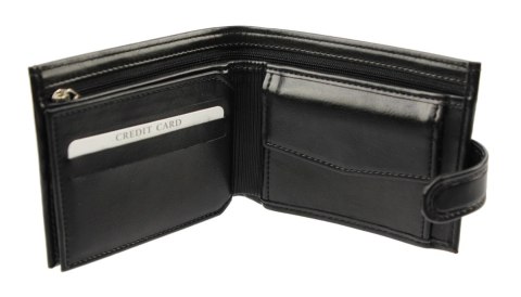 Portfel ANDRUS (PL) Skóra Włoska Średni Poziomy Z Zapięciem I Poziomym Suwakiem 12 x 9,5 x 2,5 [cm]