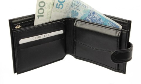 Portfel ANDRUS (PL) Skóra Włoska Średni Poziomy Z Zapięciem I Poziomym Suwakiem 12 x 9,5 x 2,5 [cm]