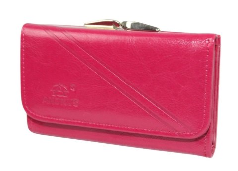 Portfel Damski ANDRUS (PL) Klamra Skóra Naturalna Wzór 2 RIFD 14,5 x 9 x 3 [cm]