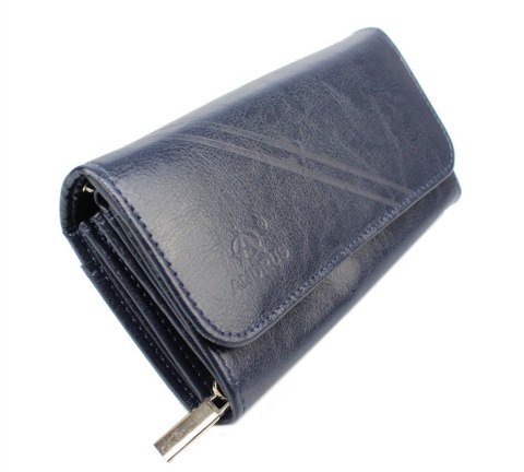 Portfel Damski ANDRUS (PL) Długi Max Na Suwak Skóra Naturalna Licowa Wzór 2 RFID 17 x 9,5 x 3,5 [cm]