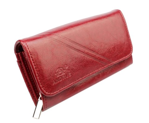 Portfel Damski ANDRUS (PL) Długi Max Na Suwak Skóra Naturalna Licowa Wzór 2 RFID 17 x 9,5 x 3,5 [cm]