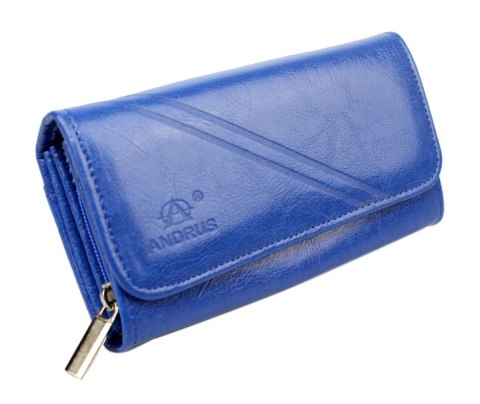 Portfel Damski ANDRUS (PL) Długi Max Na Suwak Skóra Naturalna Licowa Wzór 2 RFID 17 x 9,5 x 3,5 [cm]