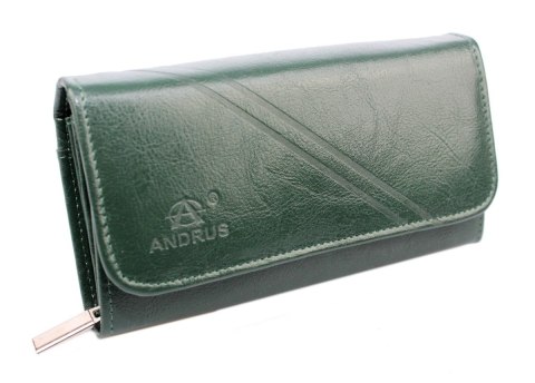 Portfel Damski ANDRUS (PL) Długi Max Na Suwak Skóra Naturalna Licowa Wzór 2 RFID 17 x 9,5 x 3,5 [cm]