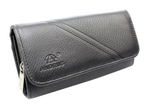 Portfel Damski ANDRUS (PL) Długi Max Na Suwak Skóra Naturalna Licowa Wzór 2 RFID 17 x 9,5 x 3,5 [cm]