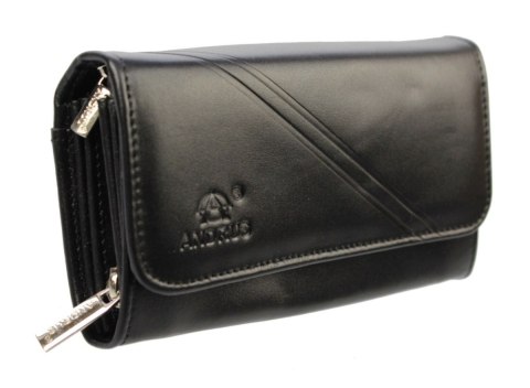 Portfel Damski ANDRUS (PL) Długi Max Na Suwak Skóra Naturalna Licowa Wzór 2 RFID 17 x 9,5 x 3,5 [cm]