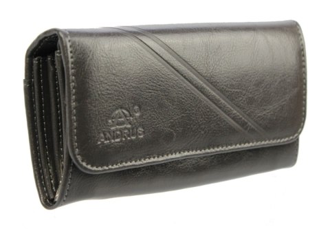 Portfel Damski ANDRUS (PL) Długi Max Na Suwak Skóra Naturalna Licowa Wzór 2 RFID 17 x 9,5 x 3,5 [cm]