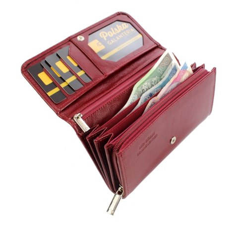 Portfel Damski ANDRUS (PL) Długi Max Na Suwak Skóra Naturalna Licowa Wzór 2 RFID 17 x 9,5 x 3,5 [cm]