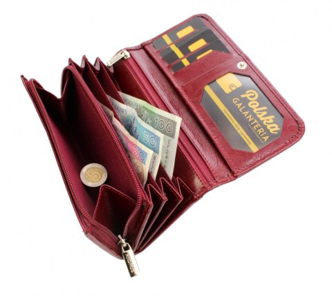 Portfel Damski ANDRUS (PL) Długi Max Na Suwak Skóra Naturalna Licowa Wzór 2 RFID 17 x 9,5 x 3,5 [cm]