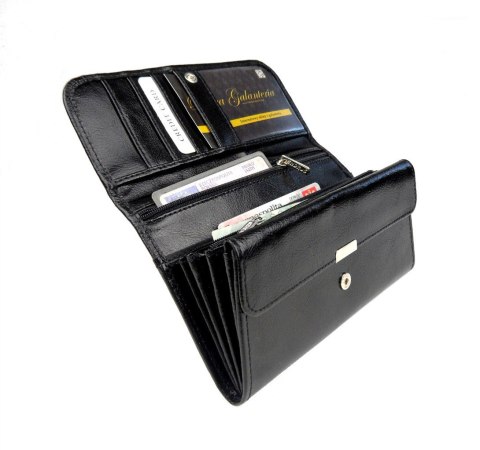 Portfel Damski ANDRUS (PL) Długi Suwak Płaski Skóra Naturalna RIFD 16,5 x 9,5 x 3,5 [cm]