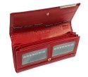 Portfel Damski GREGORIO Skóra Licowa Długi Z Suwakiem MAX I Dodatkowym Organizerem GF-122 CZERWONY RFID 19,5 x 10 x 3,5 [cm]