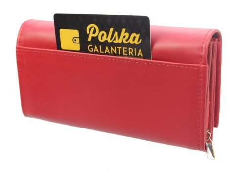 Portfel Damski PolskaGalanteria Długi Suwak Skóra Naturalna Czerwony Klapka z Wstawką Wzór VII KP D402 RFID Portfel Damski PolskaGalanteria Długi Suwak Skóra Naturalna Czerwony Klapka z Wstawką Wzór VII KP D402 RFID