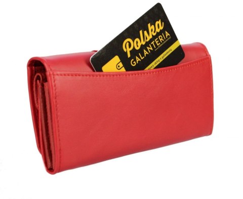 Portfel Damski PolskaGalanteria Długi Suwak Skóra Naturalna Czerwony Lakierowana Klapka z Wstawką Wzór VIII KP D402 Portfel Damski PolskaGalanteria Długi Suwak Skóra Naturalna Czerwony Lakierowana Klapka z Wstawką Wzór VIII KP D402