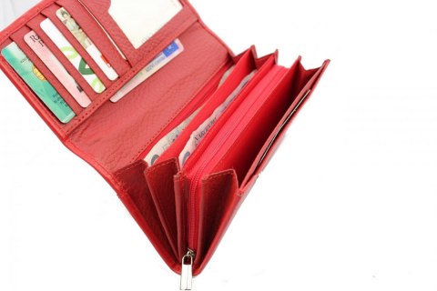 Portfel Damski PolskaGalanteria Długi Suwak Skóra Naturalna Czerwony Mozaika KP D402 RFID Portfel Damski PolskaGalanteria Długi Suwak Skóra Naturalna Czerwony Mozaika KP D402 RFID