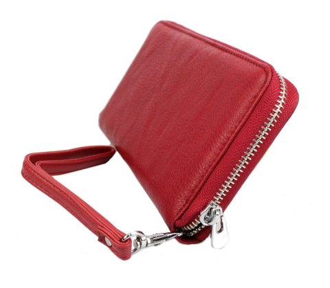 Portfel Damski Skóra Naturalna JENNIFER JONES Duży Z Metalowym Suwakiem Piórnik JJ5297 19,5 x 10,5 x 2  [cm]