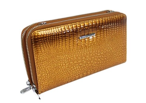 Portfel Damski Skóra Naturalna Lakierowana JENNIFER JONES Duży Z Metalowym Suwakiem Torebka - Piórnik JJ5276-2 20 x 12 [cm]