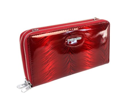 Portfel Damski Skóra Naturalna Lakierowana JENNIFER JONES Duży Z Metalowym Suwakiem Torebka - Piórnik JJ5276-2 20 x 12 [cm]