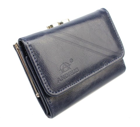 Portfel Damski Skórzany ANDRUS (PL) Klamra Na Zewnątrz Skóra Naturalna RFID 12 x 8,5 x 2,5 [cm]