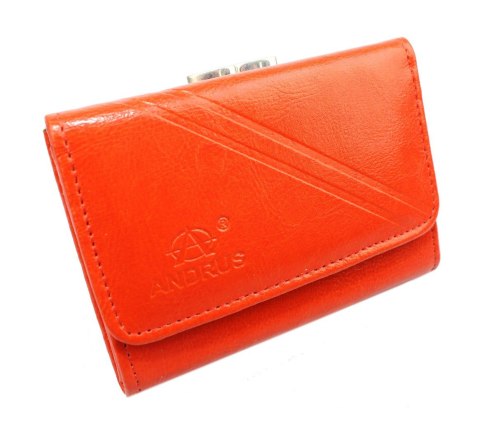 Portfel Damski Skórzany ANDRUS (PL) Klamra Na Zewnątrz Skóra Naturalna RFID 12 x 8,5 x 2,5 [cm]
