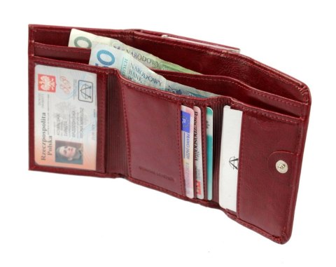 Portfel Damski Skórzany ANDRUS (PL) Klamra Na Zewnątrz Skóra Naturalna RFID 12 x 8,5 x 2,5 [cm]