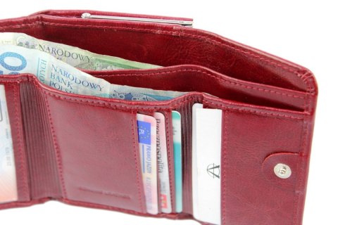 Portfel Damski Skórzany ANDRUS (PL) Klamra Na Zewnątrz Skóra Naturalna RFID 12 x 8,5 x 2,5 [cm]