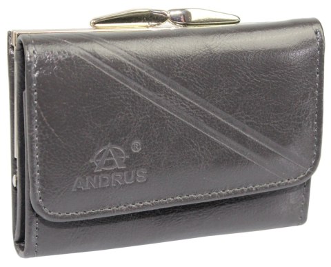 Portfel Damski Skórzany ANDRUS (PL) Klamra Na Zewnątrz Skóra Naturalna RFID 12 x 8,5 x 2,5 [cm]