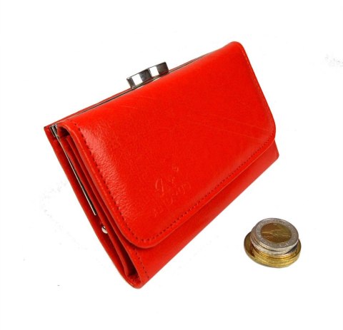 Portfel Damski Skórzany ANDRUS (PL) 14 cm Klamra Skóra Naturalna RIFD 13 x 10 x 3  [cm]