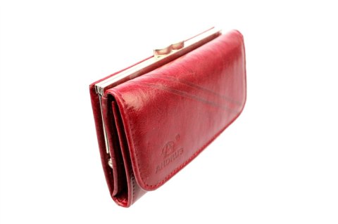 Portfel Damski Skórzany ANDRUS (PL) 14 cm Klamra Skóra Naturalna RIFD 13 x 10 x 3  [cm]