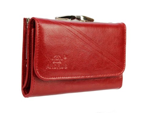 Portfel Damski Skórzany ANDRUS (PL) 14 cm Klamra Skóra Naturalna RIFD 13 x 10 x 3  [cm]