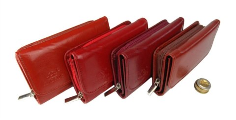 Portfel Damski Skórzany ANDRUS (PL) 14 cm Suwak Skóra Naturalna Wzór II RIFD 14,5 x 9 x 3 [cm]