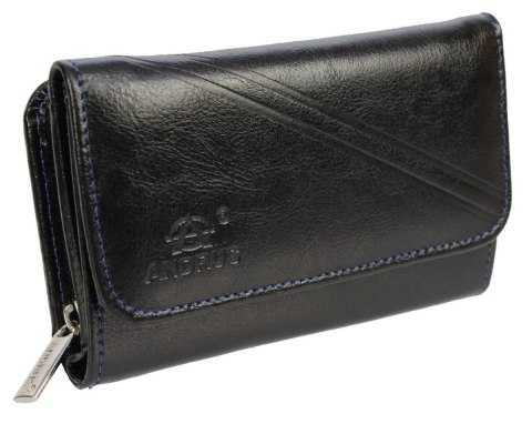 Portfel Damski Skórzany ANDRUS (PL) 14 cm Suwak Skóra Naturalna Wzór II RIFD 14,5 x 9 x 3 [cm]