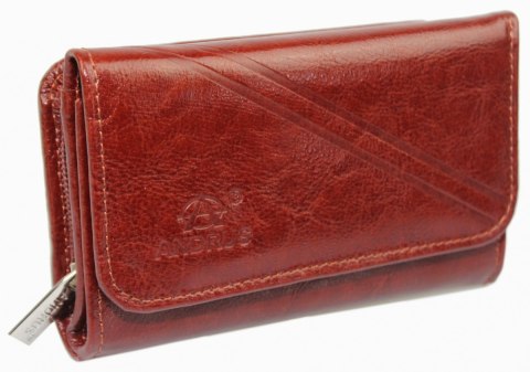 Portfel Damski Skórzany ANDRUS (PL) 14 cm Suwak Skóra Naturalna Wzór II RIFD 14,5 x 9 x 3 [cm]