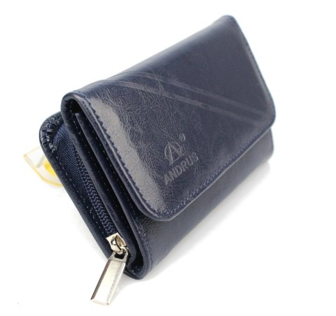 Portfel Damski Skórzany ANDRUS (PL) Suwak Skóra Naturalna RIFD 14,5 x 9 x 3 [cm]