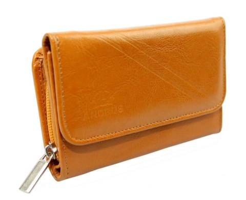 Portfel Damski Skórzany ANDRUS (PL) Suwak Skóra Naturalna RIFD 14,5 x 9 x 3 [cm]