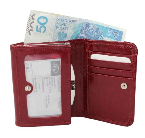 Portfel Damski Skórzany CRIS-POL (PL) 12 cm Klamra Wewnątrz Skóra Naturalna P13 12,5 x 9 x 3 [cm] 